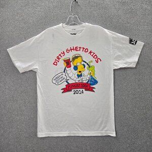 DGK Men Shirt Medium White Zumiez 100k 2014 Cartoon Graphic Short Sleeve READ